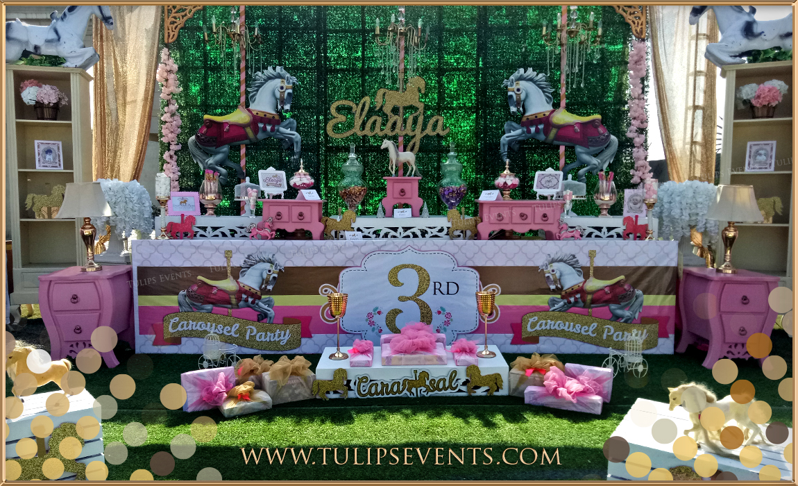 Carousel Horse Girl First Birthday Party Decor Ideas In