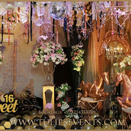 Gold Sweet 16 Party Decor